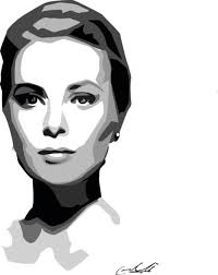 Black And White Vector Art Black And White Vector Portrait Chunky Vector Portrait Of Grace Kelly Vector Portrait Modern Pop Art Pop Art Portraits