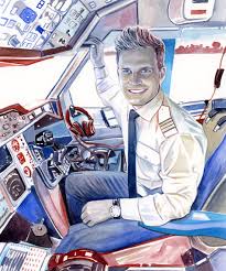 Personalized Pilot Portrait Painting Pilot Gifts For Him Pilot Retirement Gift For Man Pilot Husband Gift Pilot Graduation Dad Present Presents For Dad Retirement Gifts For Men Pilot Gifts
