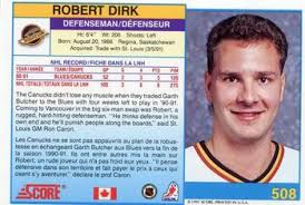 Amazon.com: 1991-92 Score Canadian Bilingual Hockey #508 Robert Dirk  Vancouver Canucks Official NHL Trading Card From Pinnacle : Collectibles &  Fine Art