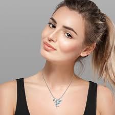 LQTSLFM Collier Femme,Collier Elfe,Filles Collier Délicat,Collier Papillon  Fée Elfe avec Pierre de Naissance Cadeaux de Bijoux pour Femme Fille :  Amazon.fr: Mode