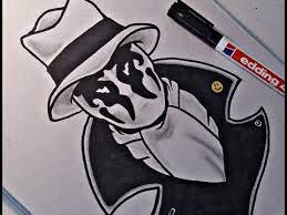 How To Draw Rorschach Watchmen - Youtube