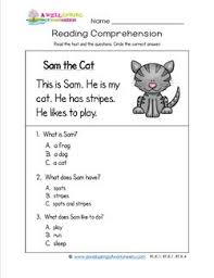 Some of the worksheets for this concept are grade 3 reading practice test, the sun and the stars, english language arts reading comprehension grade 3, grade 3 reading, sports time collection reading. Kindergarten Reading Comprehension Sam The Cat