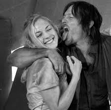 Norman reedus and emily kinney spent a lot of time filming together during the the walking dead's fourth season after the destruction of the prison. Norman Reedus Emily Kinney And Twd Image 6392487 On Favim Com