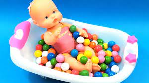 Our giant surprise eggs are filled with shopkins 5 pack. Baby Doll Bathtime With Bubble Gum And Gumballs Bath Playing Youtube Baby Bath Time Baby Bath Baby Dolls