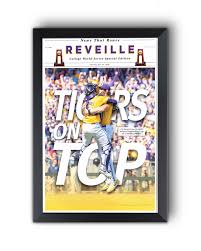 2025 LSU Tigers CWS Champions TIGERS ON TOP – Framed Reveille Newspaper