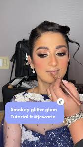 Smokey Glitter Glam Makeup Tutorial ft @jawaria