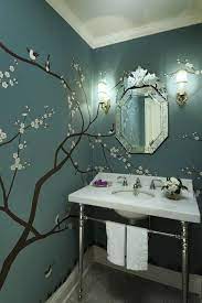 Contemporary wall mural for bathroom. Cherry Blossom Bathroom Asian Home Decor Home Decor Modern Interior Design