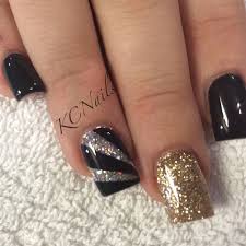 Acrylic Black And Gold Glitter Nails Pin By Kelsey Richardson On Nail Tech Trendy Nails Gold Nails Nails