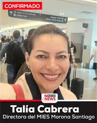 Talía Cabrera, ex Viceprefecta de #MoronaSantiago y Coordinadora Provincial  del partido ADN, ha sido designada para ocupar el cargo de Directora del  Ministerio de Inclusión Económica y Social (MIES) en esta provincia.