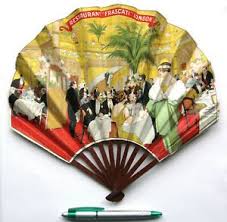 antique art deco advertising fan restaurant frascati eventail publicitaire 1920 ebay painted fan advertising fans french art deco