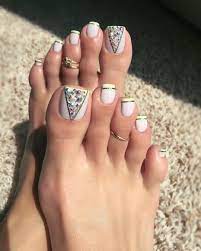18 uñas de moda con diseños geométricos. Decoracion De Unas Para Pies 30 Disenos Para Lucir Pies Increibles Unas De Gel Para Pies Unas De Pies Sencillas Disenos De Unas Pies