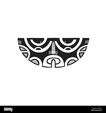 vector black monochrome ink hand drawn native polynesian folk art symbol  mythological Mata Hoata brilliant eye Tiki illustration isolated white  backgr Stock Vector Image & Art - Alamy