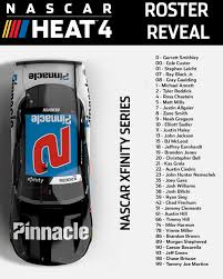 Nascar live race coverage, latest news, race results, standings, schedules, and driver stats for cup, xfinity, gander outdoors. Nascar Heat 4 Roster Reveal Nascar Xfinity Series Drivers Operation Sports