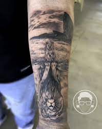 Father and son lion and cub tattoo