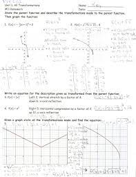 Transformations Of Functions Worksheet Answers Nidecmege