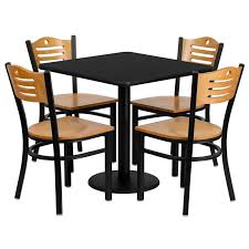 Therefore, choosing the right black metal table and chairs set is critical for all people. Restaurant Table Chairs 30 Square Black Laminate With 4 Wood Slat Back Metal 847254049542 Ebay In 2021 Table And Chair Sets Furniture Flash Furniture
