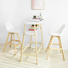 Menschen, die den sprung aus dem stuhl gewagt haben und ihre arbeit mittlerweile stehend erledigen, haben berichtet, dass sie sich fitter und aktiver fühlen. Sobuy Fwt59 Wn Design Bartisch Mit 2 Tischplatten Stehtisch Bartresen Kuchentheke Kuchenbar Weiss Sobuy Shop