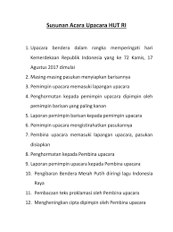 Maybe you would like to learn more about one of these? Susunan Acara Upacara Hut Ri Pdf