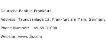 Customers outside india need to dial +91 22 6601 6601.customers in mumbai can also call at 6601 6601. Deutsche Bank In Frankfurt Address Contact Number Of Deutsche Bank In Frankfurt