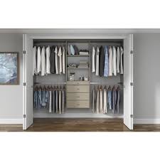 Closet Evolution Ultimate 60 In W 96 In W Rustic Grey Wood Closet System Gr19 The Home Depot Closet Kits Wood Closet Systems Closet System