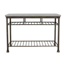 Stainless steel kitchen island with marble top. 47 Off Marble Top And Brushed Stainless Steel Kitchen Island Tables