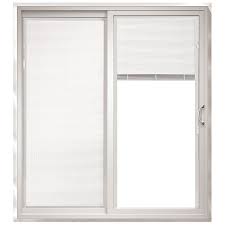 Thermastar By Pella 72 In X 80 In Blinds Between The Glass Vinyl Left Hand Sliding Double Door Sliding Patio Door In The Patio Doors Department At Lowes Com