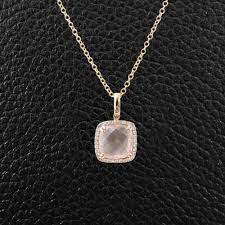 Rose Quartz Diamond Pendant Diamond Pendant Rose Quartz Pendants