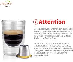 First i'll give you a bit of background information and then get into the nitty gritty of compatability. Recaps Reusable Capsules Stainless Steel Refillable Pods Compatible With Nespresso Machines Originalline Compatible 3 Pods 120 Lids 1 Tamper Amazon Co Uk Home Kitchen