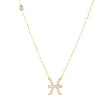 Zodiac pendant pisces necklace teal one size. Zodiac Star Sign Pendant Necklace Gold Pisces Latelita Wolf Badger