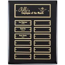 This employee plaque mounts to a board of your choice, so you can select a finish or color that matches your office decor.any plates purchased at a later date are. Employee Monthly Recognition Ebony Gold Plaque Awardmakers
