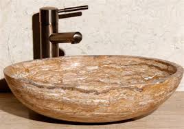 Alternatively, you can buy a small bathroom vanity in a more traditional cube. Travertine Stone Vessel Sinks Rustic Sinks