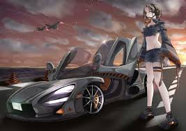 pin on anime girls with vehicles
