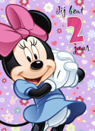 Verjaardagskaarten Leeftijd Twee Jaar Met Minnie Mouse Verjaardagskaarten Disney Verjaardagsbord