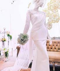 Baju Nikah Putih Simpel Cantik Nikah Outfit Muslimah Wedding Dress Nikah Dress