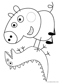 Find thousands of free and printable coloring pages and books on coloringpages.org! Peppa Pig Coloring Pages George And Dinosaur Coloring4free Coloring4free Com