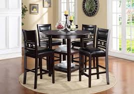 Set also has an option of adding either x4 counter height high chairs or a set of x4 counter stools. Counter Height Table 4 Chairs Espresso Finish Flamingo Furniture