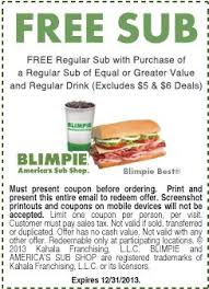 Blimpie Coupons Buy One Regular Sub And Regular Drink And Get A Free Sub Of Equal Or Lesser Value At Blimpie With Coupon Thro Sandwich Options Kids Meals Food