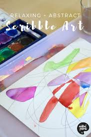 Create Gorgeous Abstract Scribble Drawings With Watercolors Scribble Drawings Art Activities For Kids Relaxing Art