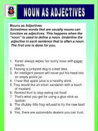 Check spelling or type a new query. Noun As Adjectives Pdf