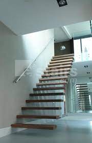 Straight Staircase Wooden Treads Floating Stairs Floating Staircase Modern Staircase