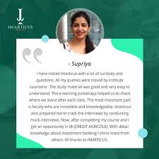 Our Recently Placed Investment Banking Operations Student From Thane Supriya Has Shared Her Experience With Imarticu In 2020 Business Analysis Data Analytics Finance
