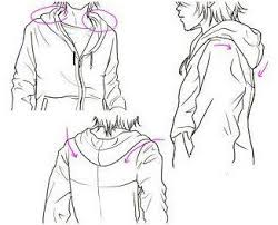 マンガパーカー着た絵を描くのがむずかしいです パーカーに限りませんが あらゆる方向からパーカーを着た絵を自然な感じに描くコツ yahoo 知恵袋 jacket hood drawing referenc drawing reference drawings drawing techniques