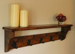Vintage Pine Coat Rack Shelf Hat Clothes Robe Holder Hook Wall Hanger Shelving Rustic Coat Rack Coat Rack Shelf Wood Wall Shelf