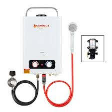 Favorite this post aug 20 Camplux Enjoy Outdoor Life 6l 1 58 Gpm Outdoor Portable Propane Gas Tankless Water Heater With 1 2 Gpm Water Pump Bd158p43 The Home Depot
