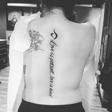 Love Is Patient Backbone Tattoos That Are Perfect For Fearless Hellip Tattoo Quotes Tattoos Spine Tattoo Quotes