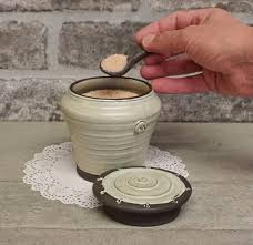 Excited To Share The Latest Addition To My Etsy Shop Pottery Lidded Container Cream Ceramic Sugar Bowl Salt Container Wi In 2020 Sugar Jar Pottery Lidded Container