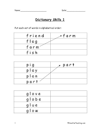 Learn how to place letters and words in alphabetical order.we hope you are enjoying this video! Dictionary Skills Alphabetical Order Worksheet Have Fun Teaching