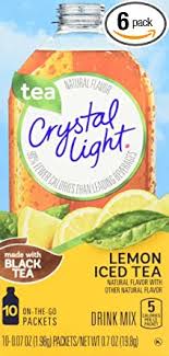 Amazon Com Crystal Light Lemon Iced Tea Drink Mix 60 On The Go Packets 6 Packs Of 10 Grocery Gourmet Food