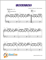 Playing the guitar is a great hobby and being able to start a collection of guitar sheet music of your favorite songs is easy as. Imagine Sheet Music For Piano Download Sheetfree Com