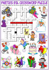 If you are looking for a quick, free, easy online crossword, you've come to the right place! Parties Vocabulary Esl Printable Crossword Puzzle Worksheet